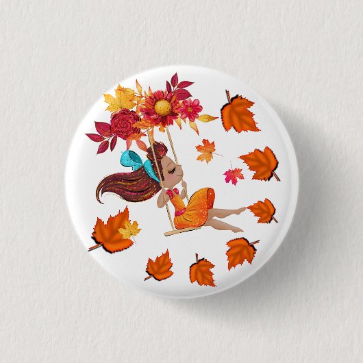 Badge Rond 2,50 Cm Joyeux Automne (Devant)