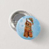 Badge Rond 2,50 Cm Joyeux caniche Howlidays (Devant & derrière)