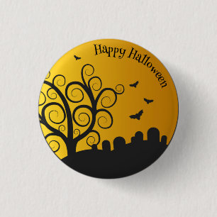 Badge Rond 2,50 Cm Joyeux cimetière Halloween Bouton de broche