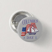 Badge Rond 2,50 Cm Joyeux Columbus Day (Devant & derrière)