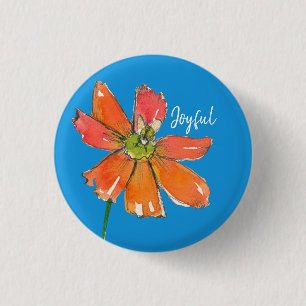 Badge Rond 2,50 Cm Joyeux Daisy Honey Bee Mots Inspirants