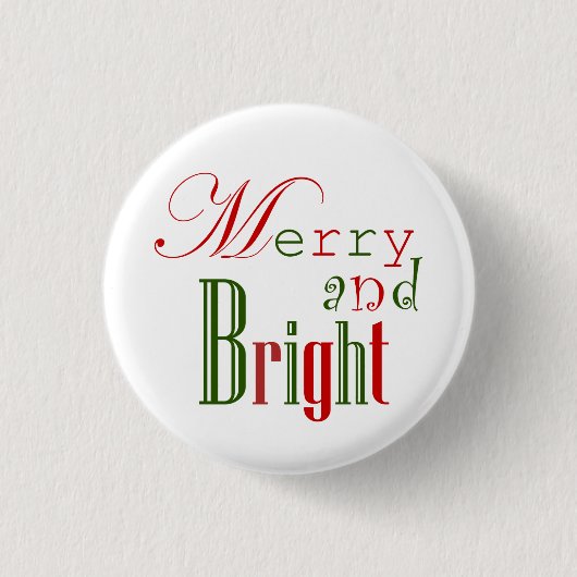 Badge Rond 2,50 Cm Joyeux et lumineux, rouge 'n vert (Devant)