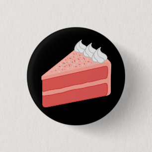 Badge Rond 2,50 Cm Joyeux gâteau aux fraises pour anniversaire