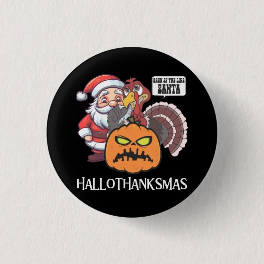 Badge Rond 2,50 Cm Joyeux Hallothanksmas (Devant)