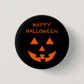 Badge Rond 2,50 Cm Joyeux Halloween Jack O’ Lantern Face Halloween (Devant)