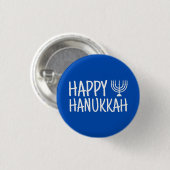 Badge Rond 2,50 Cm Joyeux Hanukkah (Devant & derrière)