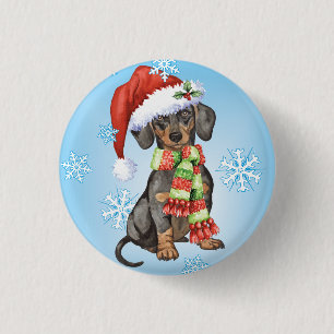 Badge Rond 2,50 Cm Joyeux Howlidays Dachshund