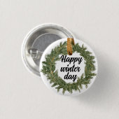 Badge Rond 2,50 Cm Joyeux Jour d'hiver (Devant & derrière)