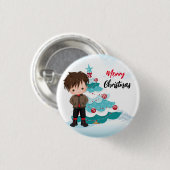 Badge Rond 2,50 Cm Joyeux Noël (Devant & derrière)