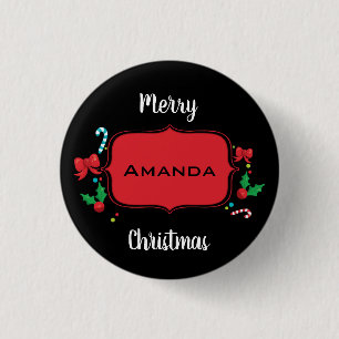 Badge Rond 2,50 Cm Joyeux Noël avec le Pin d'introduction nommé