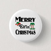 Badge Rond 2,50 Cm Joyeux Noël Elfin (Devant)