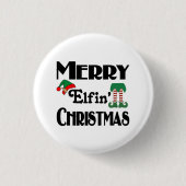 Badge Rond 2,50 Cm Joyeux Noël Elfique (Devant)