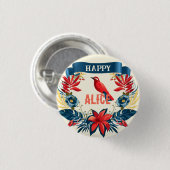 Badge Rond 2,50 Cm Joyeux Noël et Bonne Année ! Monogramme (Devant & derrière)