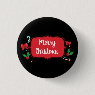 Badge Rond 2,50 Cm Joyeux Noël Festif Épingle de vacances
