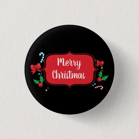 Badge Rond 2,50 Cm Joyeux Noël Festif Épingle de vacances (Devant)