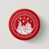 Badge Rond 2,50 Cm Joyeux Noël Joyeux Vacances Hiver Personnalisé (Devant)