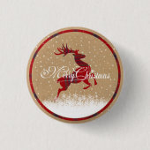 Badge Rond 2,50 Cm Joyeux Noël Kraft & Tartan Red ID590 (Devant)