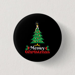 Badge Rond 2,50 Cm Joyeux Noël Miaou 