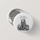 Badge Rond 2,50 Cm Joyeux Noël Ourson (Devant & derrière)