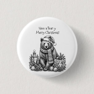Badge Rond 2,50 Cm Joyeux Noël Ourson