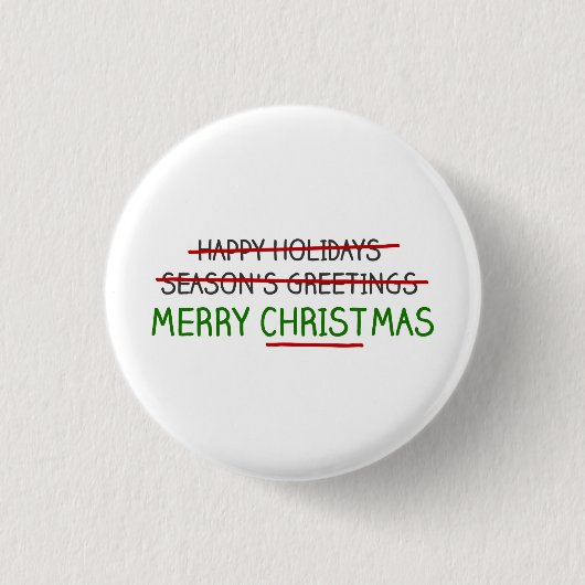 Badge Rond 2,50 Cm Joyeux Noël, pas Bonnes Fêtes (Devant)