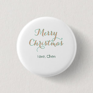 Badge Rond 2,50 Cm joyeux noël rouge vert nom amour stylé moderne