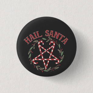 Badge Rond 2,50 Cm Joyeux Noël Satan Krampus Xmas Diable Bonbons