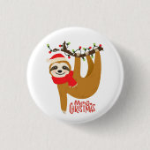 Badge Rond 2,50 Cm Joyeux Noël Sloth | Vacances (Devant)