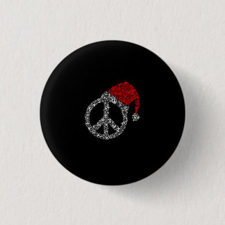Badge Rond 2,50 Cm Joyeux Noël | Symbole hippie Casquette du Père Noë