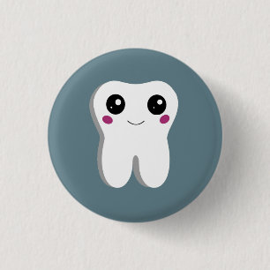 Badge Rond 2,50 Cm Joyeux sourire Dental Tooth Cute