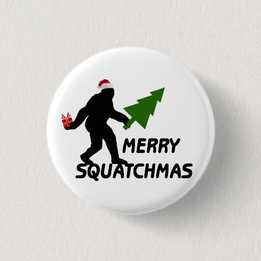 Badge Rond 2,50 Cm Joyeux Squatchmas (Devant)