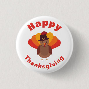 Badge Rond 2,50 Cm Joyeux Thanksgiving