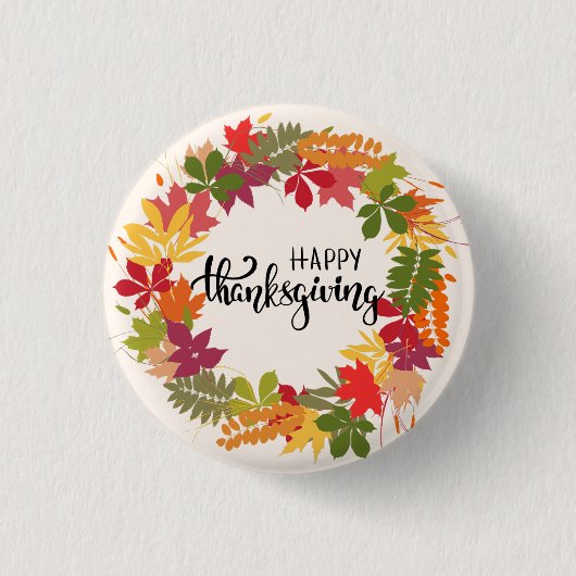 Badge Rond 2,50 Cm Joyeux Thanksgiving (Devant)