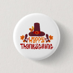 Badge Rond 2,50 Cm Joyeux Thanksgiving