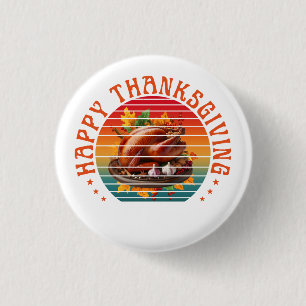 Badge Rond 2,50 Cm Joyeux thanksgiving dinde saison automnale automne