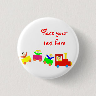 Badge Rond 2,50 Cm Joyeux Train pour enfants