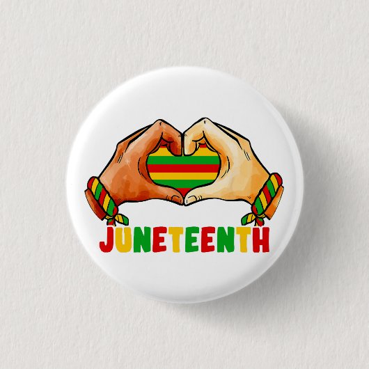 Badge Rond 2,50 Cm Juneteenth cœur  (Devant)