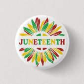 Badge Rond 2,50 Cm Juneteenth | Sunflower | Red Black Green (Devant)