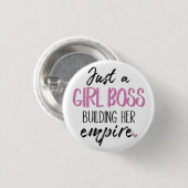 Badge Rond 2,50 Cm Just a Girl Boss | Motivational Pin Button (Devant & derrière)