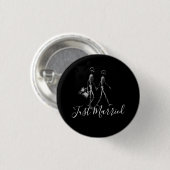 Badge Rond 2,50 Cm Just Married X-Ray Skeleton Honeymoon Couple (Devant & derrière)