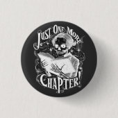 Badge Rond 2,50 Cm Juste un autre chapitre Skeleton Reader amusant (Devant)
