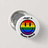 Badge Rond 2,50 Cm Juste un joyeux sourire arc-en-ciel (Devant & derrière)