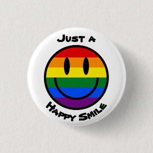 Badge Rond 2,50 Cm Juste un joyeux sourire arc-en-ciel
