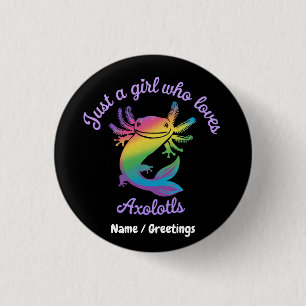 Badge Rond 2,50 Cm Juste une fille qui aime Axolotls mignonne personn