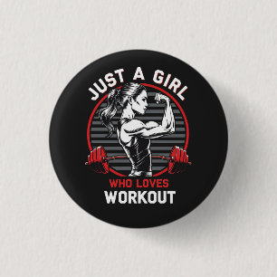 Badge Rond 2,50 Cm Juste une fille qui aime l'entraînement T-shirt gy