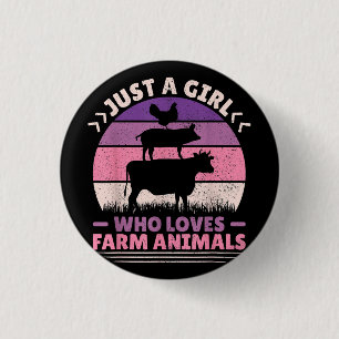 Badge Rond 2,50 Cm Juste Une Fille Qui Aime Les Animaux Agricoles Aim