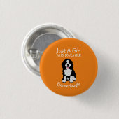 Badge Rond 2,50 Cm Juste une fille qui aime son Bernedoodle (Devant & derrière)