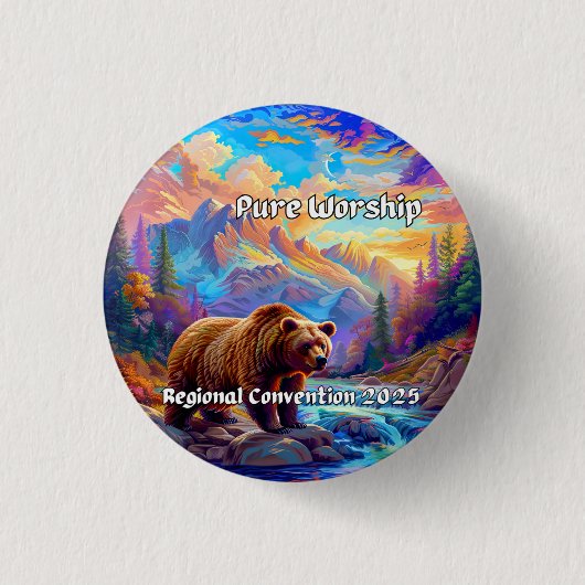Badge Rond 2,50 Cm JW 2025 Pure Worship Convention régionale Pin (Devant)