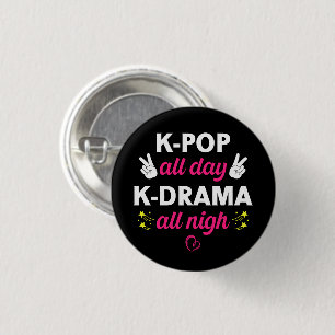 Badge Rond 2,50 Cm K-Pop Toute La Journée K-Drama Toute La Nuit, Amou