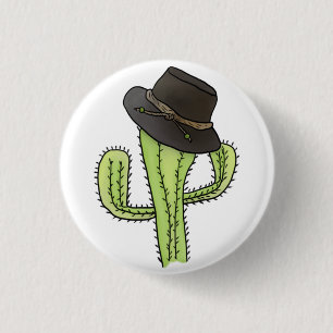 Badge Rond 2,50 Cm Kaktus mit Hut